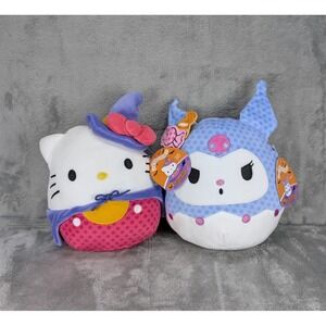 Hello Kitty 8" Soft Plush Lot Of 2 Squishmallow Hello Kitty & Kuromi 2025 NWT